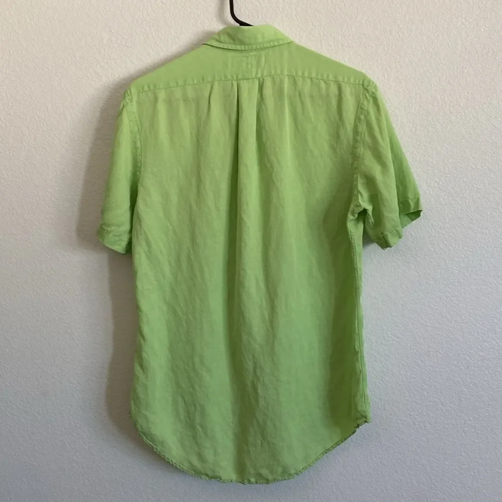 POLO by Ralph Lauren Men’s Light Green Silk/Linen Blend Button Down Shirt Size S